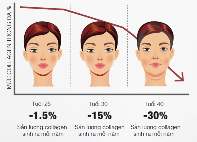 Từ 40 tuổi, cơ thể sụt giảm 30% collagen mỗi năm