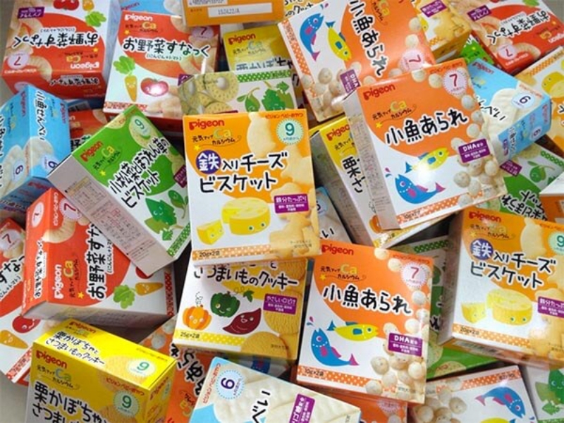 Các sản phẩm ăn dặm cho bé của Nhật. Ảnh: Internet