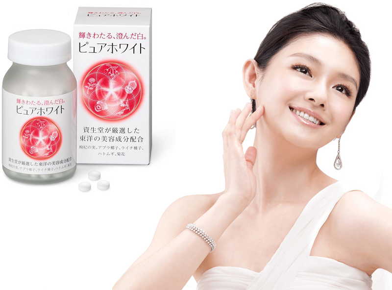 Viên uống trắng da Pure White Shiseido giúp dưỡng sáng da hoàn hảo