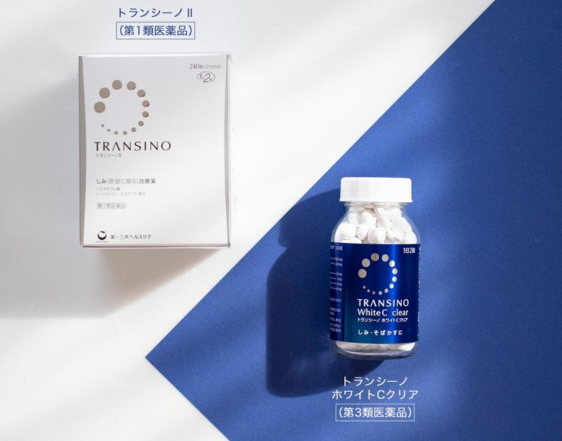 Viên uống Transino có 2 dòng dưỡng trắng và trị nám