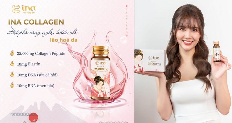 Nước uống Collagen Peptide INA bổ sung hàm lượng cao đến 25.000mg
