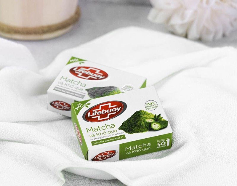 Xà phòng trị mụn lưng Lifebuoy matcha khổ qua