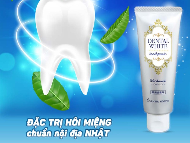 Kem đánh răng trắng sáng, trị hôi miệng Dental White là sản phẩm nổi tiếng tại siêu thị Nhật Bản Japana