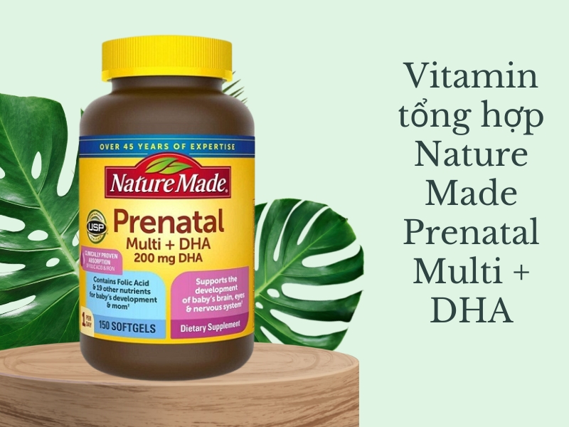 Vitamin tổng hợp Nature Made Prenatal Multi + DHA là sự lựa chọn hàng đầu và là giải pháp lý tưởng nhằm cung cấp đầy đủ dưỡng chất cho bà bầu