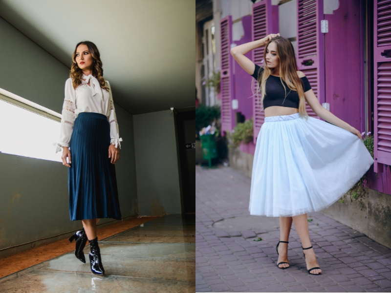 Chân váy dài có thể là váy xoè, váy xếp tầng,.... độ phồng và độ dài đa dạng