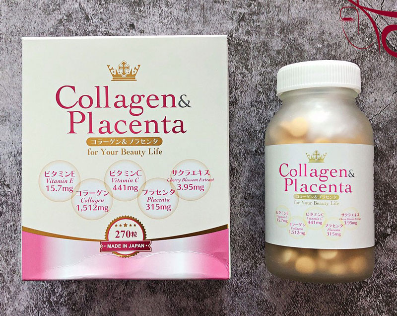 Collagen placenta dạng viên có chiết xuất từ nhau thai và một số vitamin, khoáng chất khác
