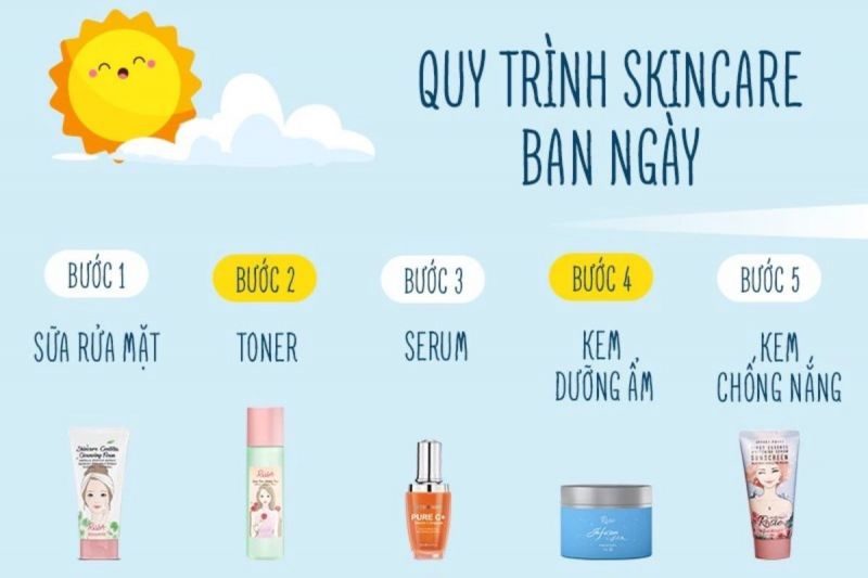 Các bước skincare ngày