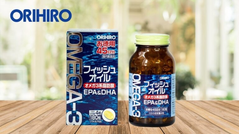 Viên uống bổ mắt Omega-3 Orihiro của Nhật Bản chứa hàm lượng cao hoạt chất DHA và EPA