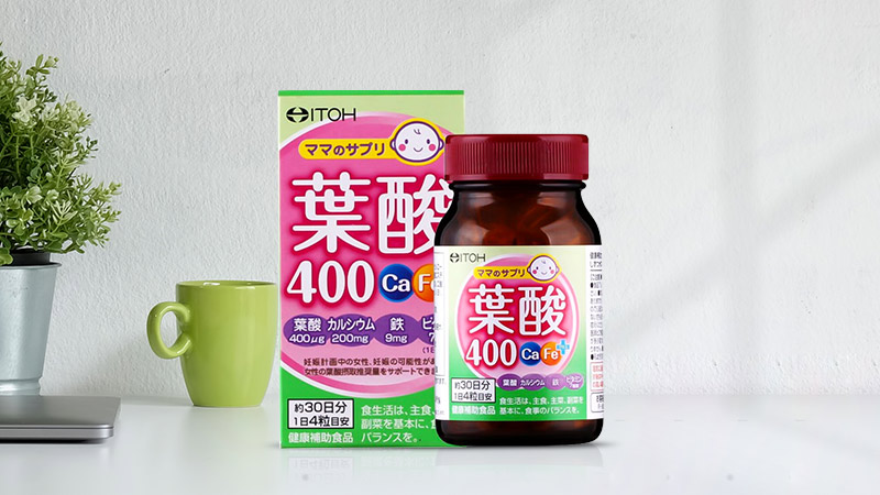 Sản phẩm viên uống cho mẹ bầu bổ sung Acid Folic Ca-Fe Itoh Plus được sản xuất tại Nhật Bản