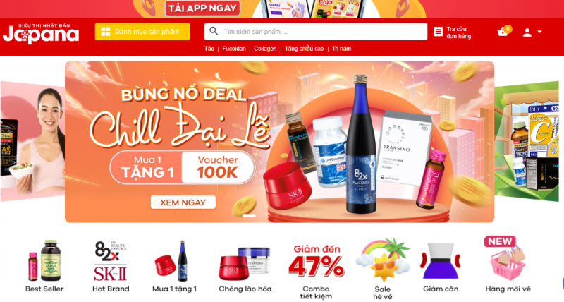 Website Japana.vn luôn có nhiều ưu đãi vào các ngày đặc biệt và các ngày lễ trong năm