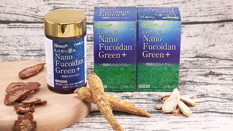 Viên uống hỗ trợ điều trị ung thư Nano Fucoidan Green+ giúp cơ thể được cung cấp hàm lượng dưỡng chất Fucoidan từ tảo Konpu vùng Hokkaido