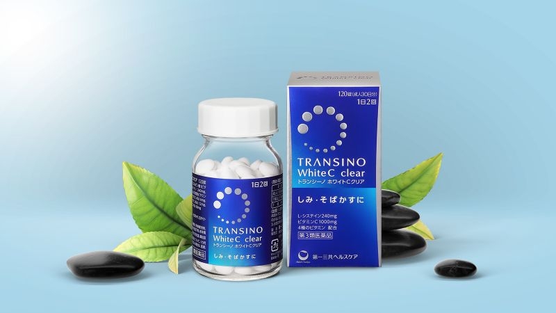 Viên uống trắng da Transino 120 viên của Nhật được bào chế dưới dạng viên tiện lợi