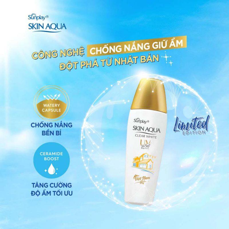 Kem chống nắng Skin Aqua nắp vàng thật có màu sắc chân thực, sắc nét.