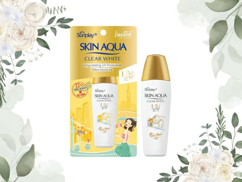 Skin Aqua nắp vàng phù hợp nhất cho da dầu nhờ khả năng kiềm dầu tốt, không thấm nước và mồ hôi