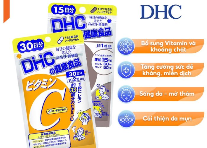 Bổ sung Vitamin C DHC giúp tăng cường miễn dịch, dưỡng sáng da