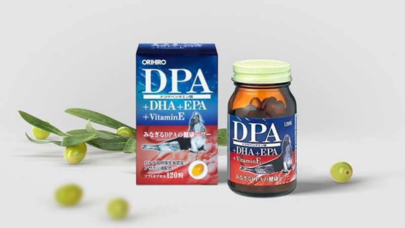 Viên uống bổ não DPA+DHA+EPA+Vitamin E Orihiro 120 viên