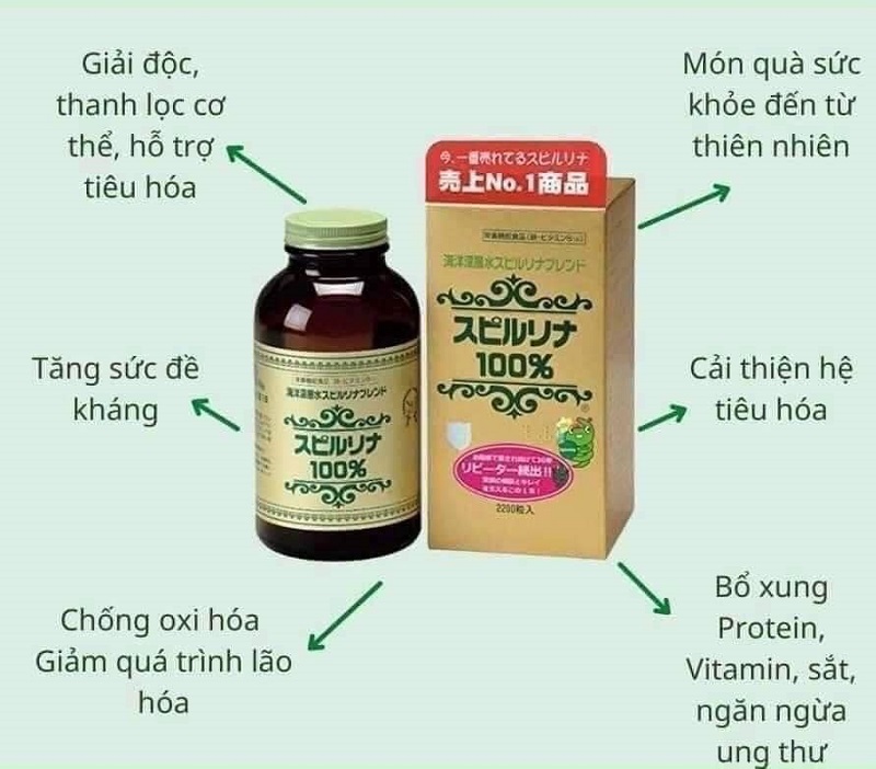 Tảo xoắn Spirulina Japan Algae Nhật Bản 2200 viên