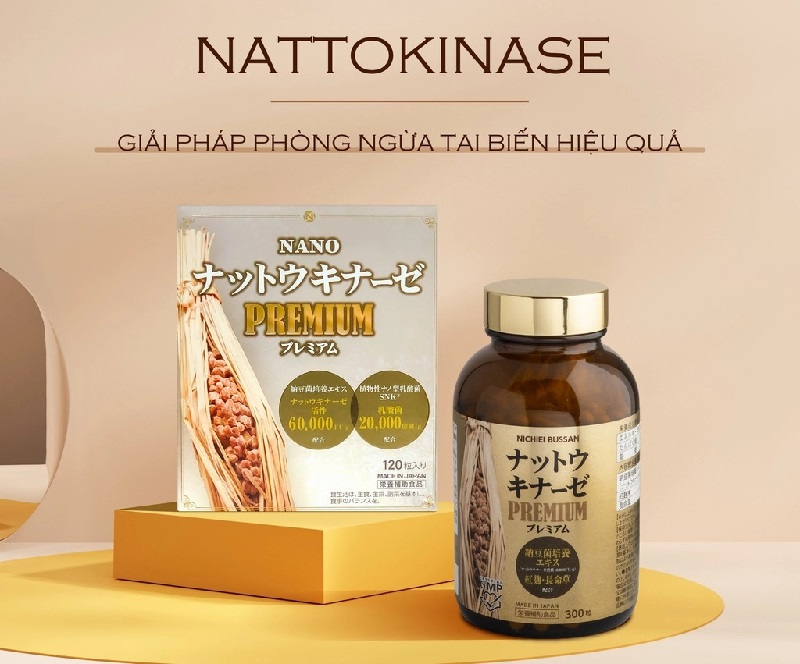 Viên uống phòng ngừa đột quỵ, tai biến Nattokinase Nano Premium 120 viên