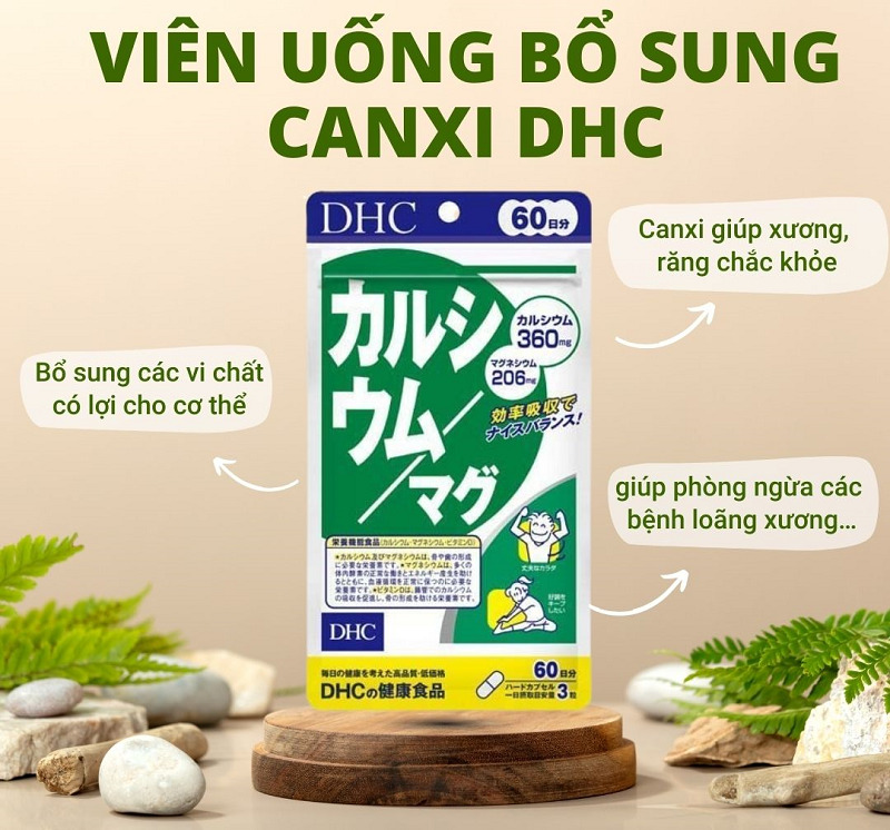 Viên uống bổ sung Canxi và Magie DHC 180 viên