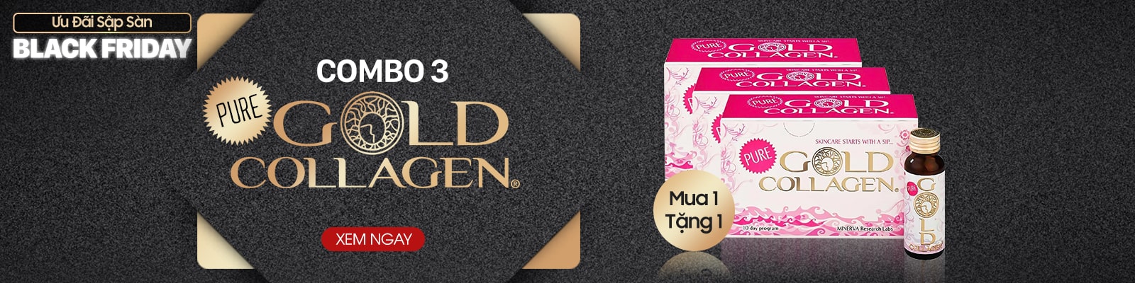Combo 3 hộp nước uống Gold Collagen Pure 