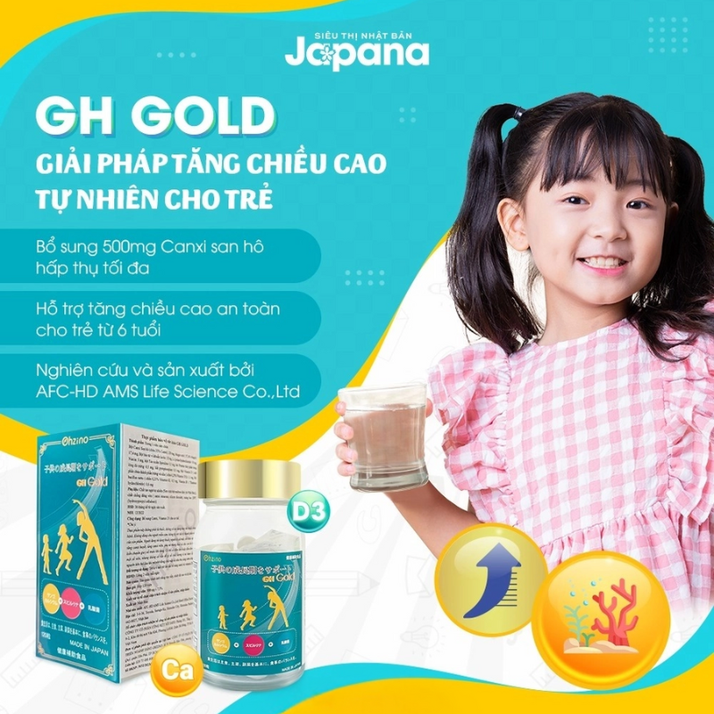 Cải thiện chiều cao hiệu quả bằng việc bổ sung Viên uống hỗ trợ tăng chiều cao GH GOLD