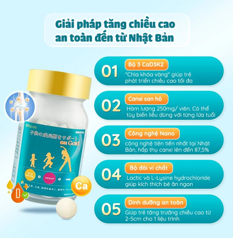 Viên uống hỗ trợ tăng chiều cao GH Gold