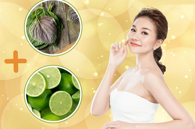 cách trị tàn nhang bằng lá tía tô với chanh