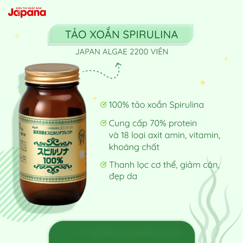 Tảo xoắn Spirulina Japan Algae Nhật Bản.