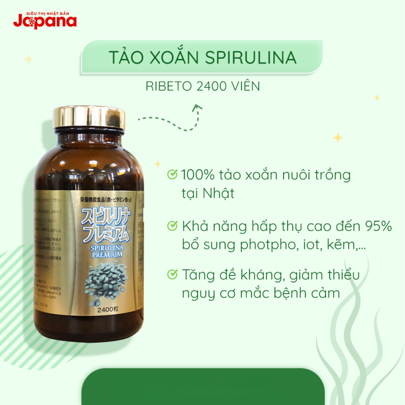 Spirulina Ribeto Shoji Premium giúp da khỏe mạnh hơn.