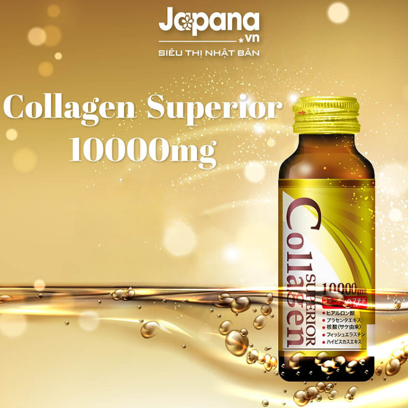 Nước uống Superior Collagen 10000mg Nhật Bản (Hộp 10 chai x 50ml)