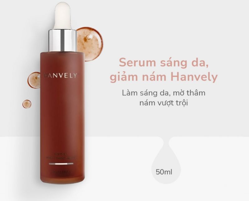 Tinh chất dưỡng sáng da Hanvely có chiết xuất thiên nhiên làm mờ thâm nám hiệu quả
