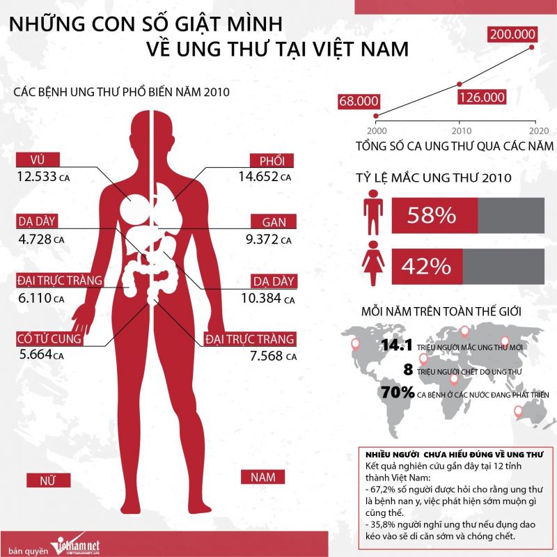 Những con số đáng báo động về tình trạng ung thư tại Việt Nam