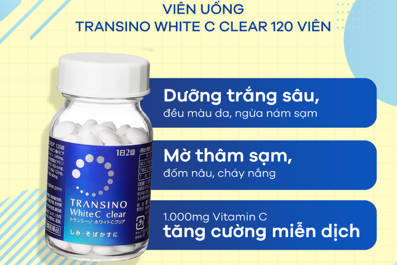 Viên uống trắng da, trị nám Transino White C Clear hiệu quả cho những làn da bị nám