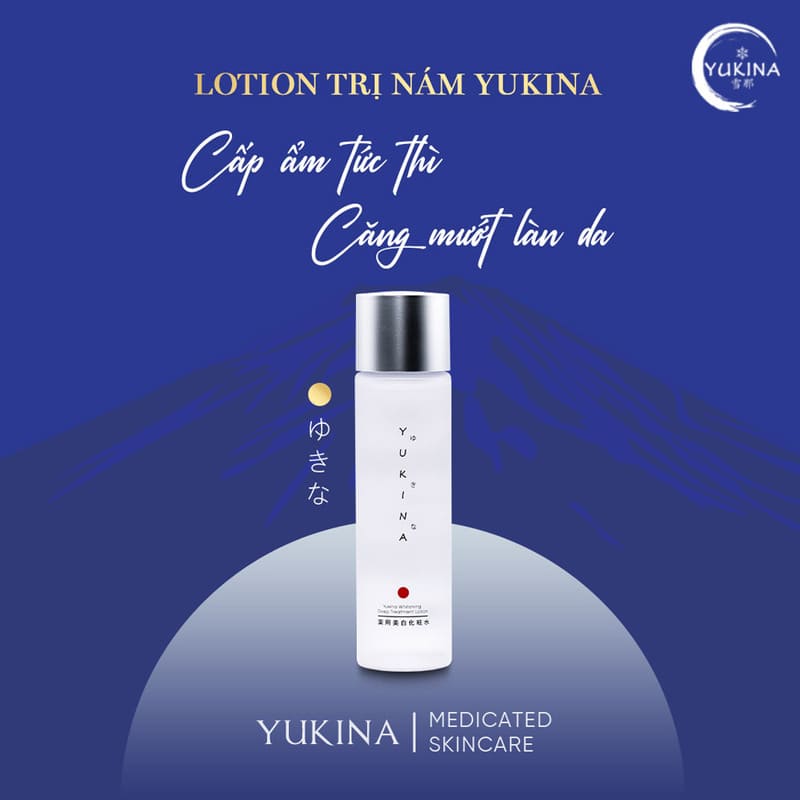 Nước hoa hồng hỗ trợ trị nám, tàn nhang Yukina Whitening Deep Treatment Lotion