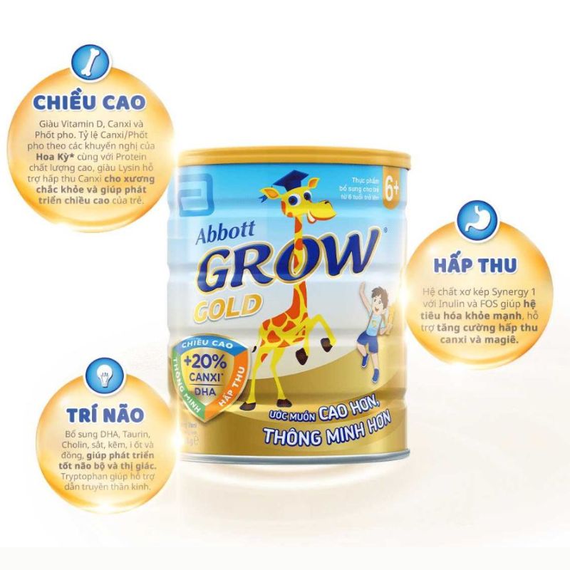 Sữa Abbott Grow Gold 6+ cung cấp dưỡng chất cho phát triển toàn diện