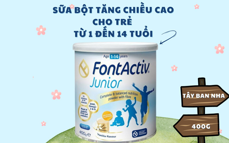 Sữa FontActiv Junior cung cấp dinh dưỡng cho phát triển chiều cao