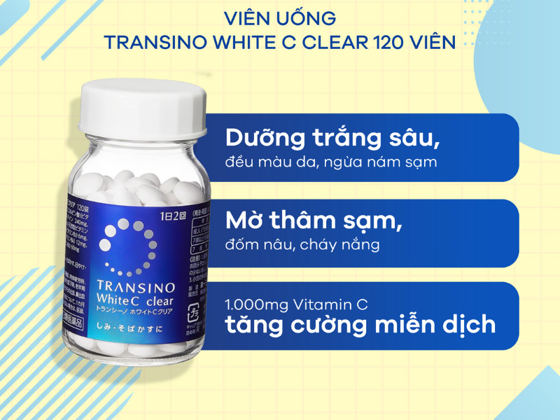 Viên uống Transino White C Clear 120 viên