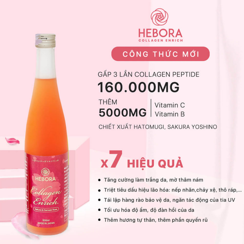 Nước uống Collagen Enrich Hebora 160.000mg 500ml