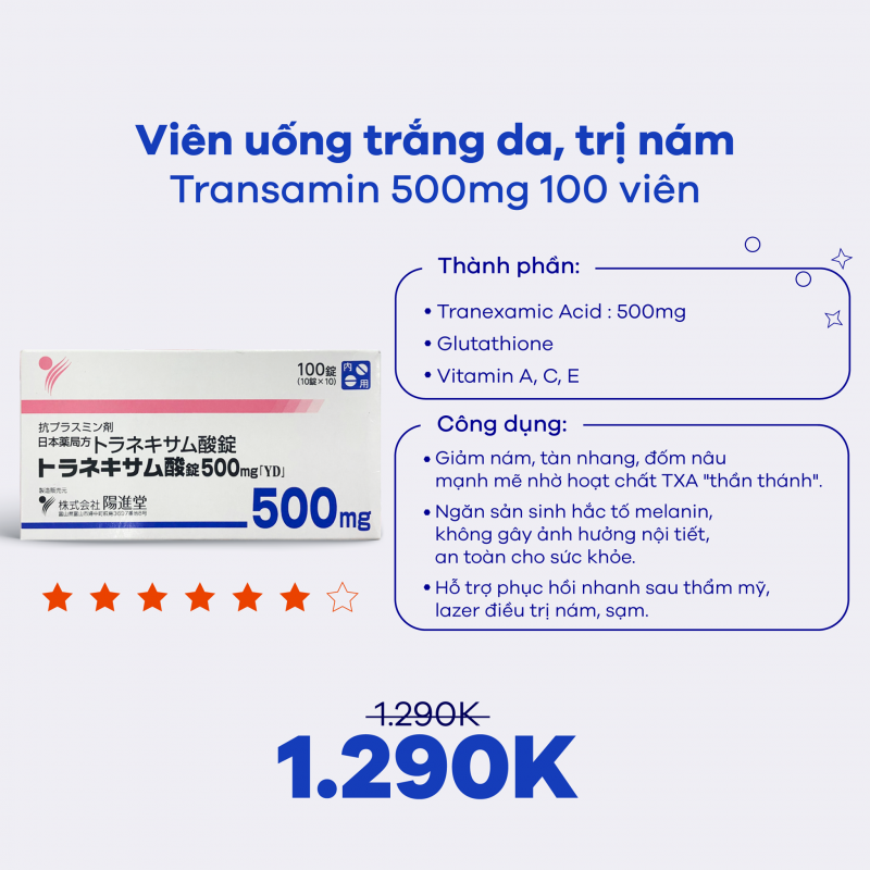 Viên uống trị nám Transamin 500mg