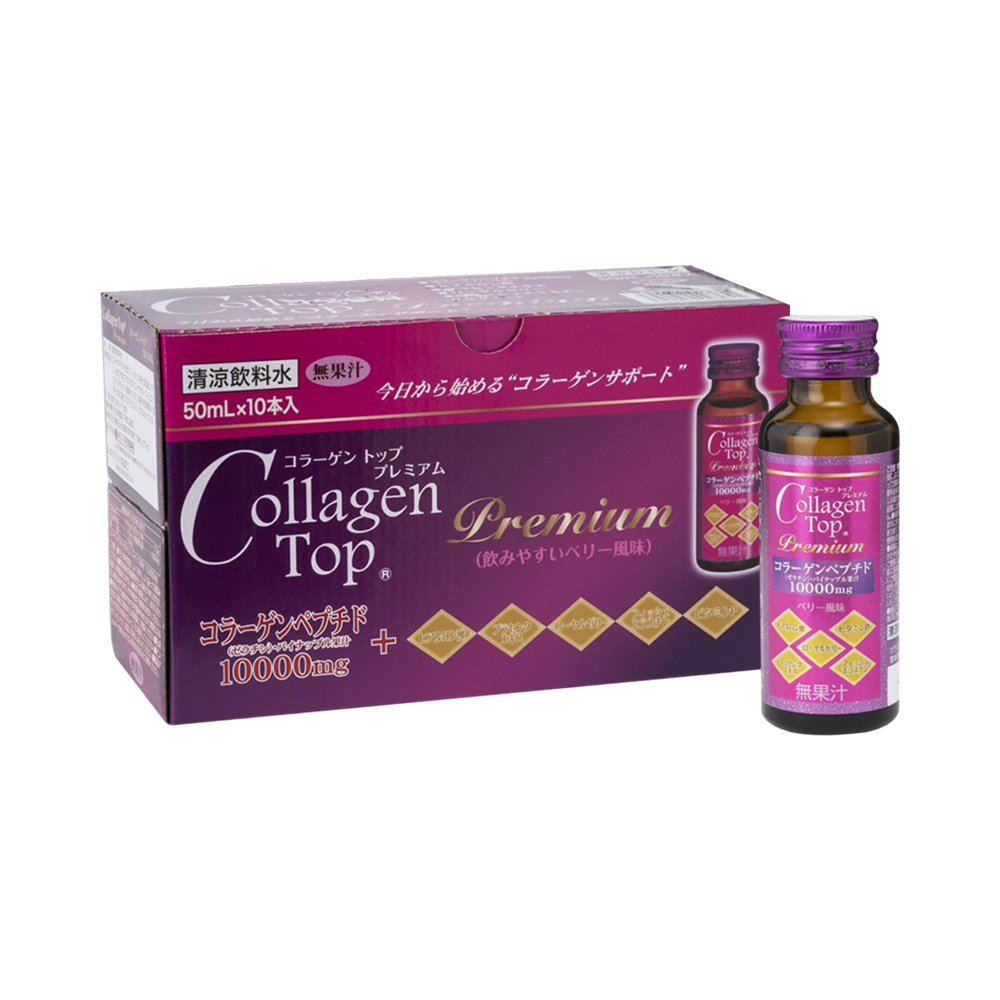 Nước Uống Collagen Shinnippai TOP Premium 10000mg (Hộp 10 chai x 50ml)
