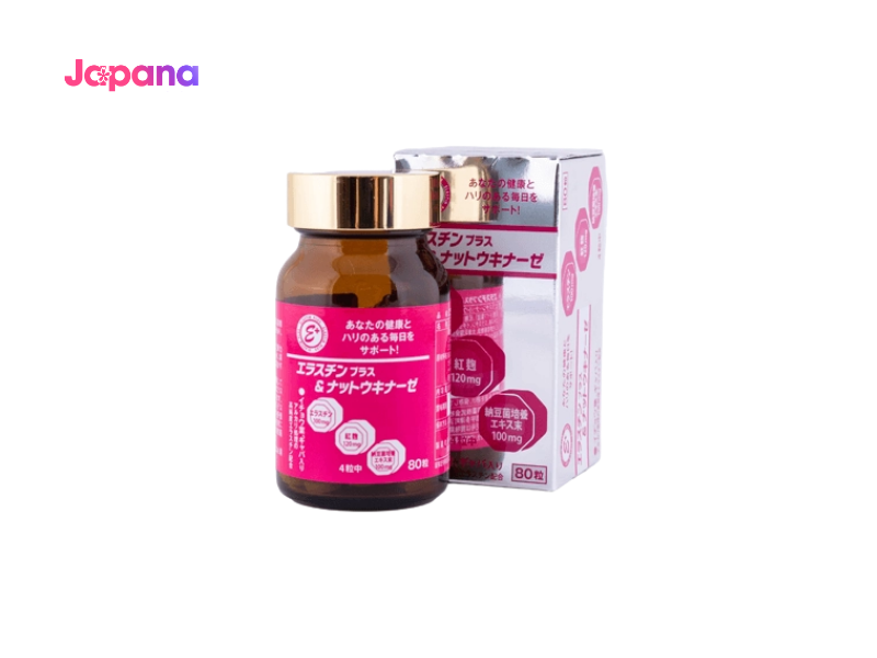 Viên uống hỗ trợ bền thành mạch, ngừa tai biến Elastin Plus & Nattokinase Hokoen 80 viên