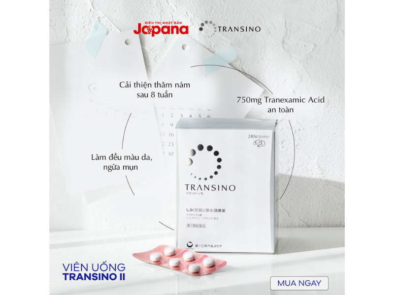 Công dụng của thuốc trị nám Transino 240 viên