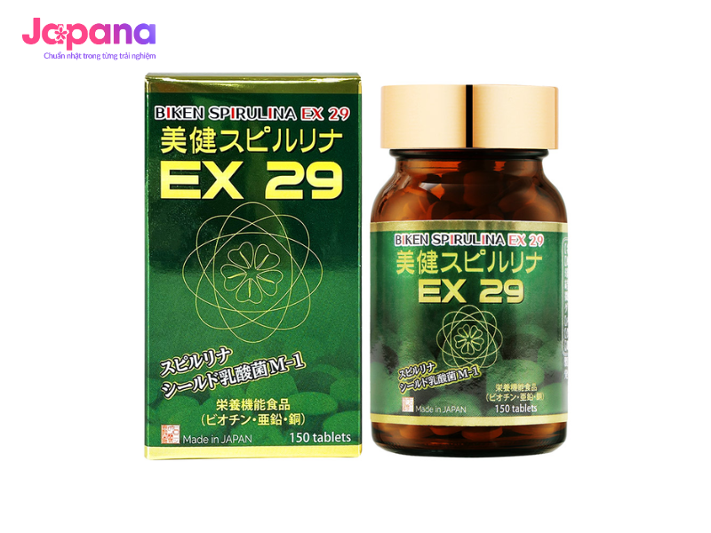 Tảo xoắn cao cấp Hiro Nippon Biken Spirulina EX 29 150 viên