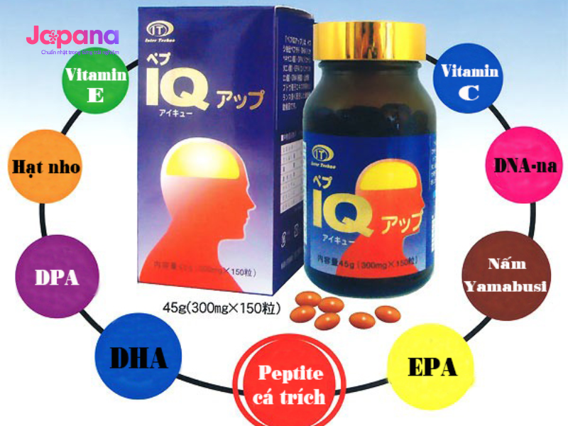 Viên uống bổ não tăng cường trí nhớ Pep IQ Up Inter Techno hộp 150 viên
