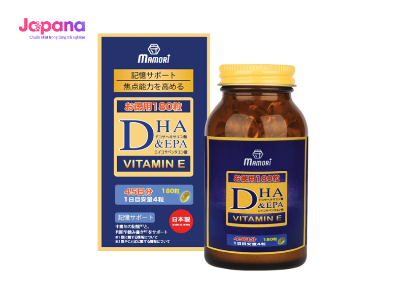 Viên uống bổ não hỗ trợ trí nhớ Mamori DHA&EPA 180 viên