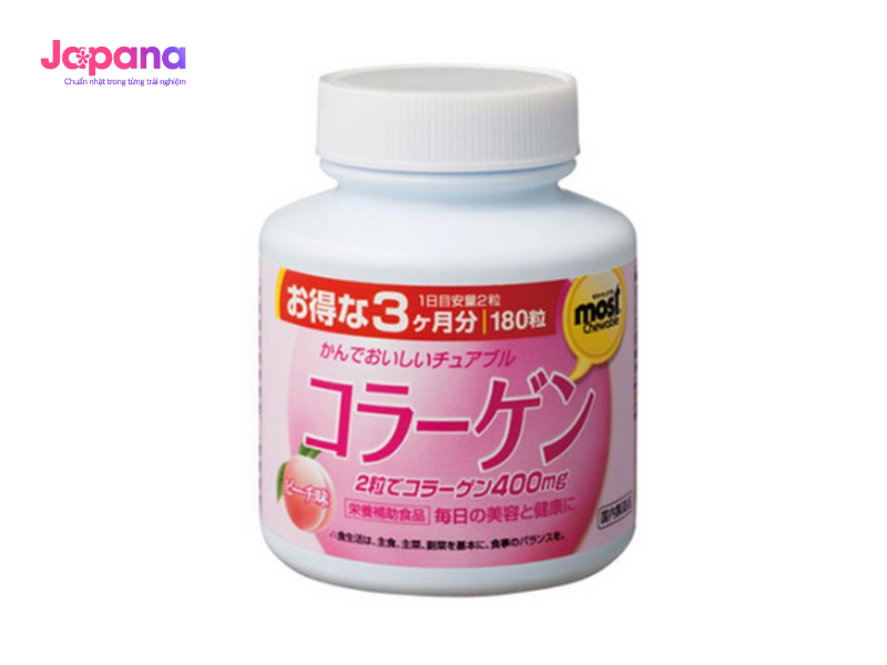 Viên nhai bổ sung Collagen Orihiro Most Chewable 180 viên (Vị đào)