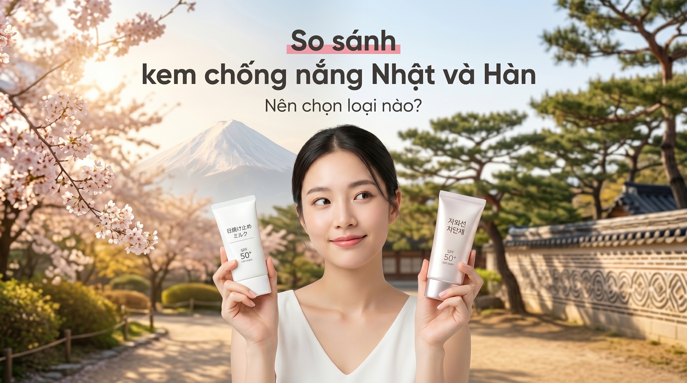 so sánh kem chống năng nhật và hàn