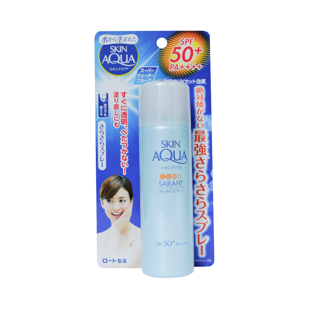 Xịt khoáng chống nắng Rohto Skin Aqua Sara-Fit UV Spray Fragrance Free 50g