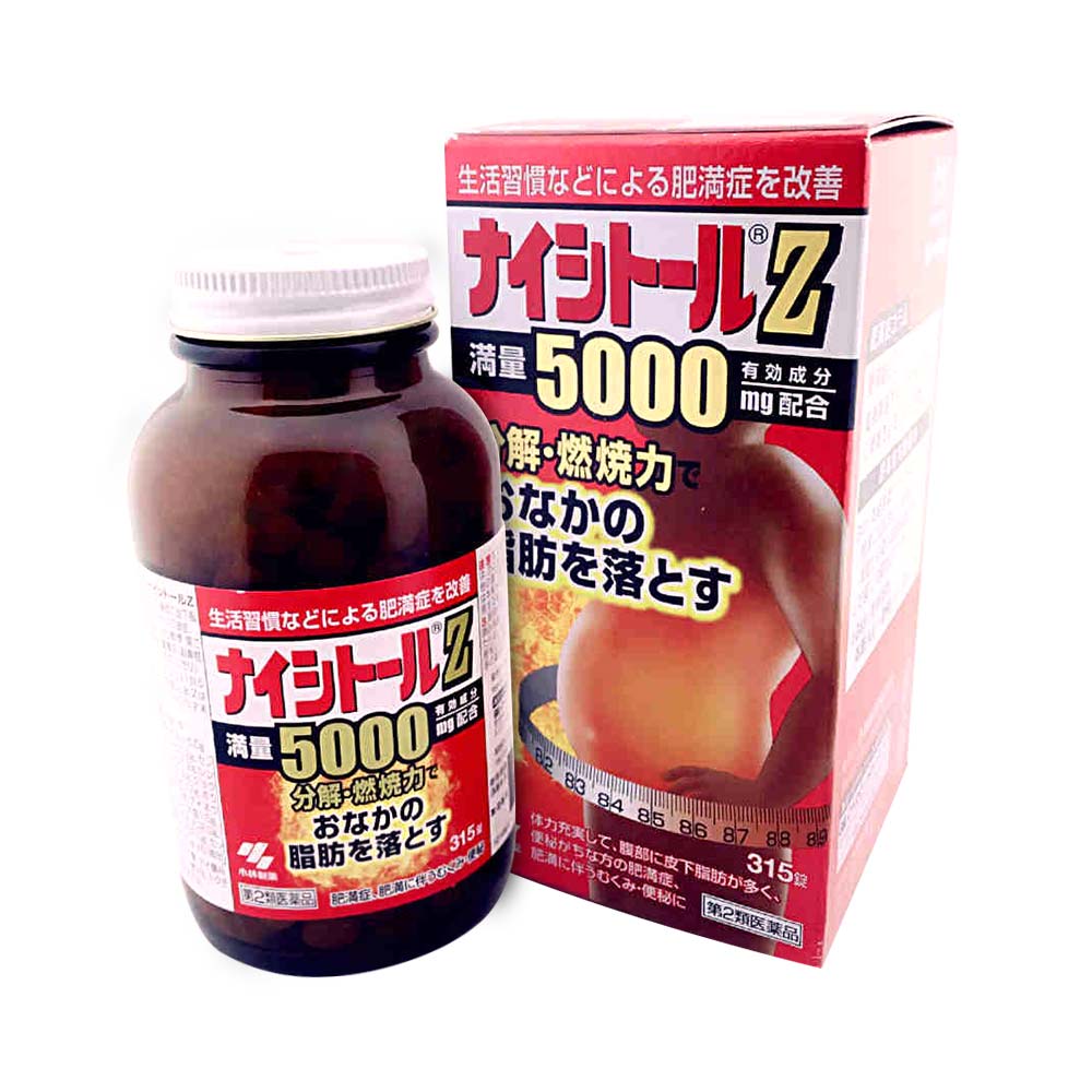 Viên uống giảm cân, tan mỡ bụng Naishitoru Z 5000mg Kobayashi 315 viên