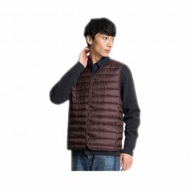 Áo khoác phao Gile lông vũ siêu nhẹ cho nam Uniqlo 2017 (cổ tim)
